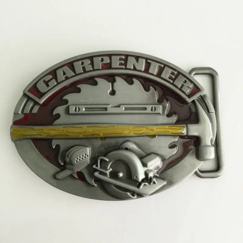Retail Newest Carpenter Tools Men's Belt Buckles Oval Metal Cowboy Belt Head Fit 4Cm Wide Belt Classic Mens Jeans Accessories 1