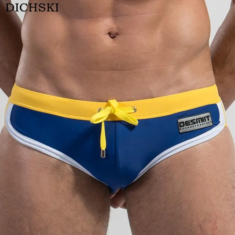 Dichski 2017 Men 'S Triangle Swimwear Underwear Male Swimming Trunks Patchwork Color Beachwear Sexy Briefs High Quality Shorts 1