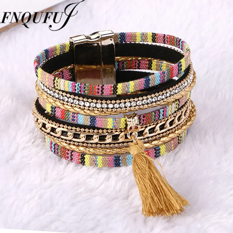 Magnetic Leather Bracelets & Bangles Bohemian Boho Multilayer Bracelets Jewelry For Women Men Gift 1
