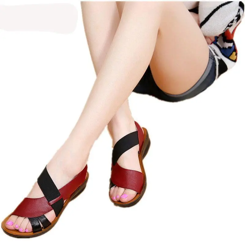 Summer New Woman Soft Bottom Middle-Aged Sandals 1