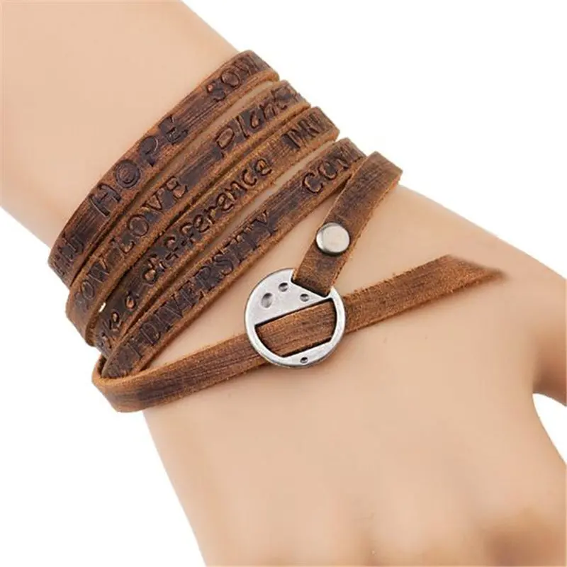 Brown Leather Boho Bracelet 1