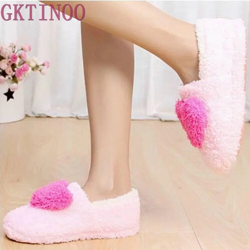 Retail!!! Lovely Ladies Home Floor Soft Women Indoor Slippers Outsole Cotton-Padded Shoes Female Cashmere Warm Casual Shoes 1