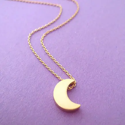 N317 Rescent Moon Pendant Clavicle Necklace Minimalist Women Fashion Collares Summer Everyday Jewelry Solid Collares Bijoux 2