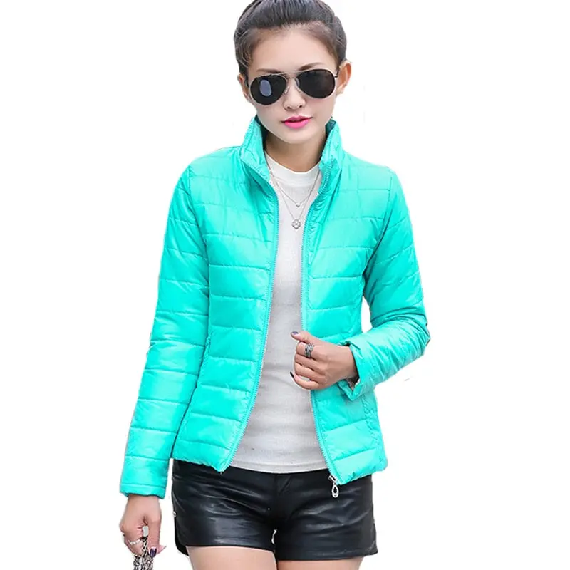 2017 Women Winter Basic Jacket Ultra Light Candy Color Spring Coat Female Short Cotton Outerwear Jaqueta Feminina 1