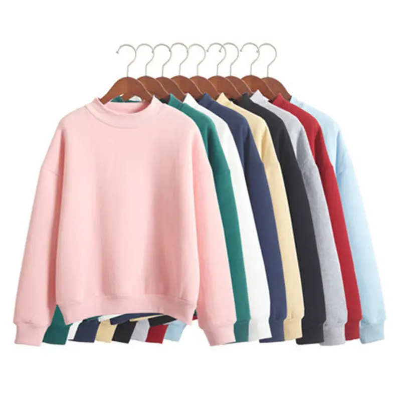 Wholesale M-Xxl Cute Women Hoodies Pullover 9 Colors 2017 Autumn Coat Winter Loose Fleece Thick Knit Sweatshirt Female 1