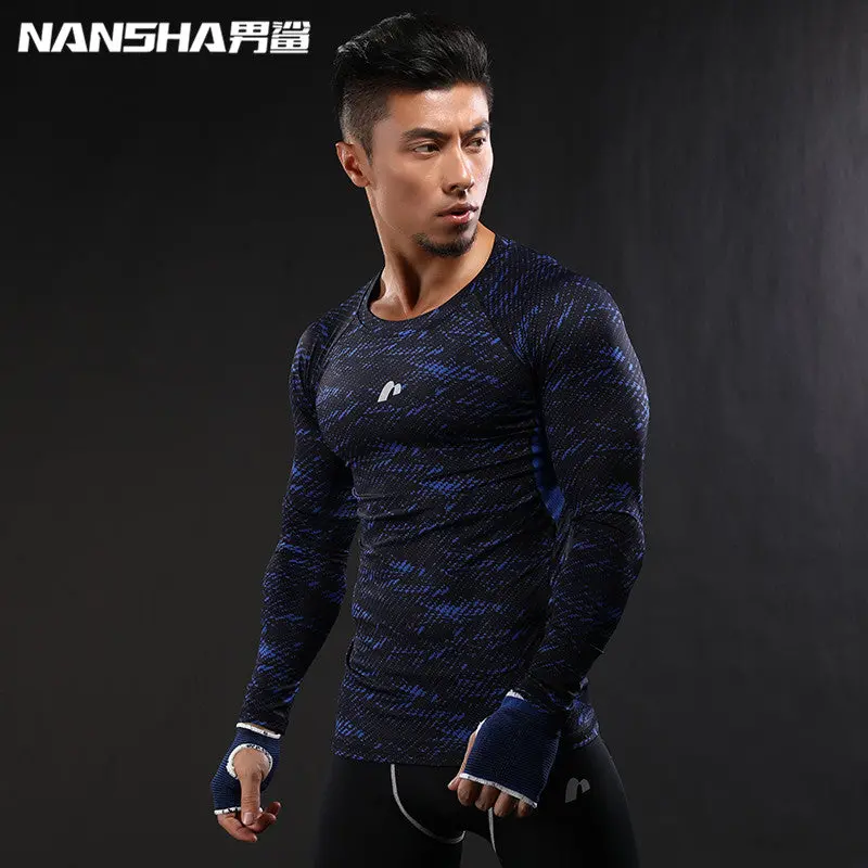 2017 Newest 3D Print Long Sleeve T Shirt Fitness Men Bodybuilding Crossfit Nansha Brand Compression Shirts Clothing M-Xxl 1