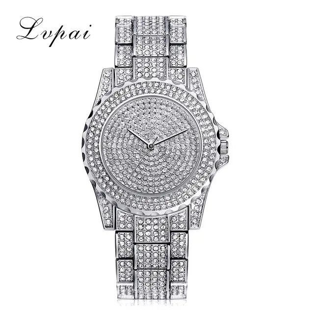 Lvpai Top Brand Silver Luxury Women Dress Watch Rhinestone Ceramic Crystal Quartz Watches Magic Women Wrist Watch Female Lp033 2