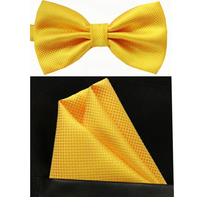 Shennaiwei Silk Solid Business Bowtie Men Vintage Purple Black Yellow Silver Wedding Bow Tie Pocket Square Handkerchief Set Lote 18