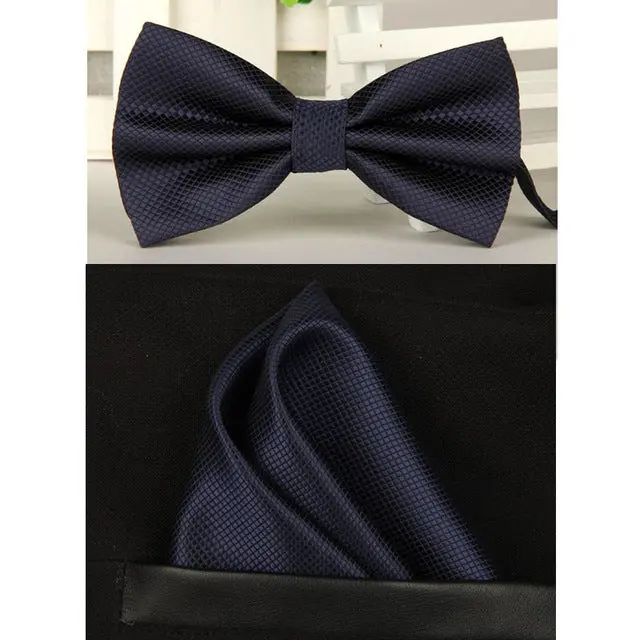 Shennaiwei Silk Solid Business Bowtie Men Vintage Purple Black Yellow Silver Wedding Bow Tie Pocket Square Handkerchief Set Lote 7