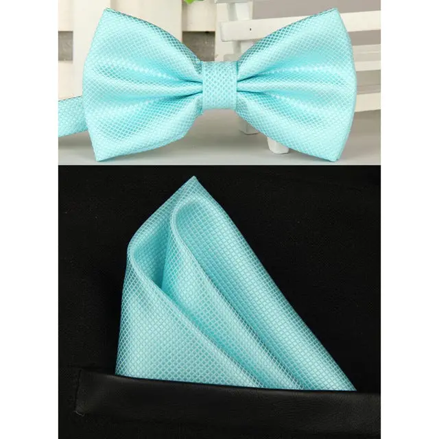Shennaiwei Silk Solid Business Bowtie Men Vintage Purple Black Yellow Silver Wedding Bow Tie Pocket Square Handkerchief Set Lote 14