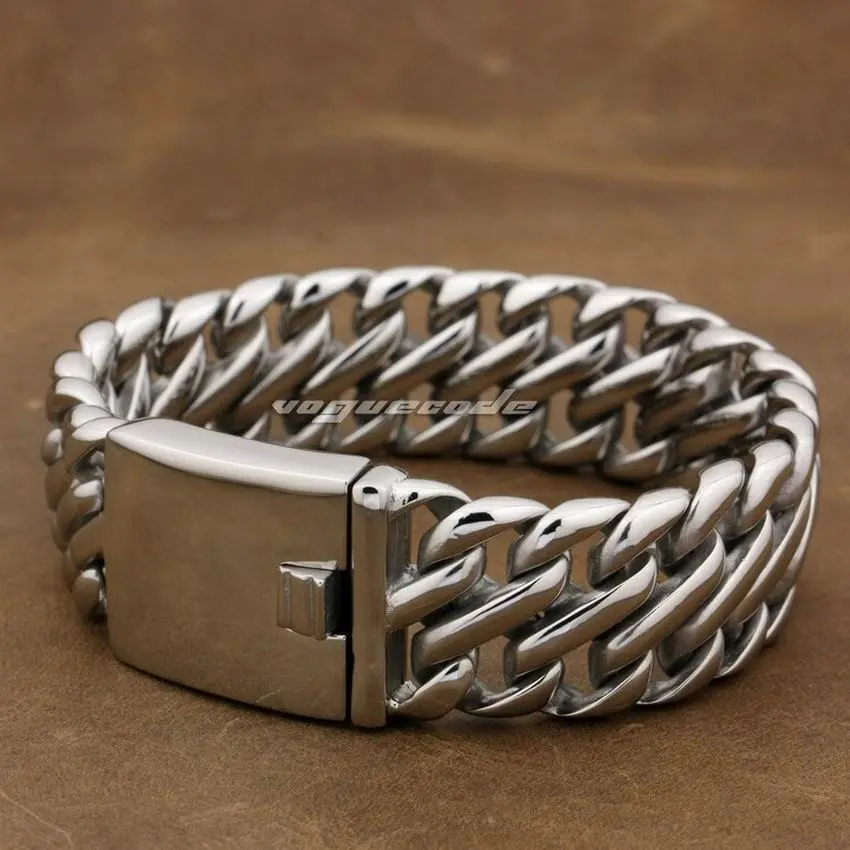 Linsion Huge Heavy 316L Stainless Steel 14 Lengths Mens Biker Rocker Punk Bracelet 5L002 Free Shipping 1