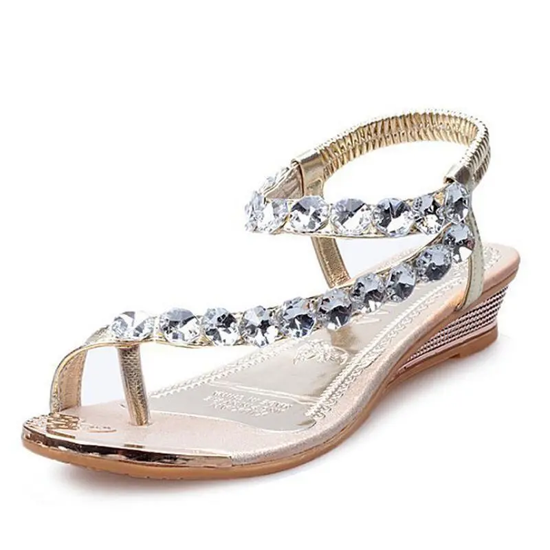 Rhinestone Summer Slip On Wedges 1