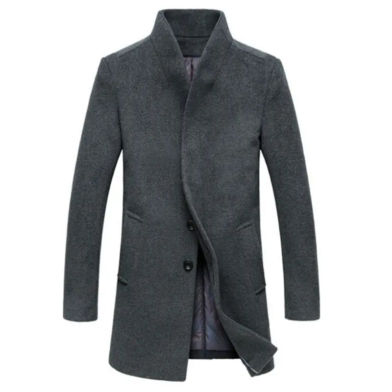 Winter Wool Coat Men Long Sections Thick Woolen Coats Mens Casual Fashion Jacket Casaco Masculino Palto Peacoat Overcoat 1