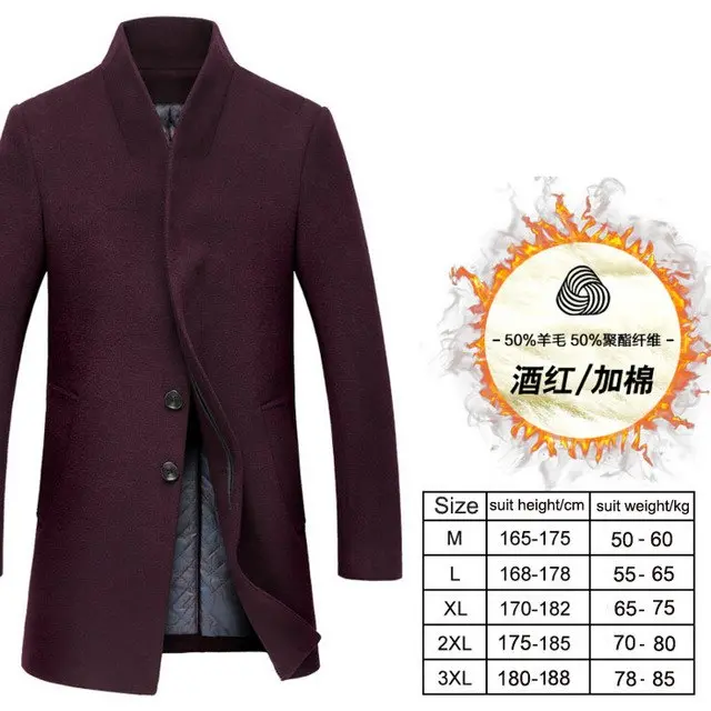 Men's Winter Wool Overcoat – Thick, Long-Sleeve Casual Peacoat in Premium Woolen Fabric - Image 6