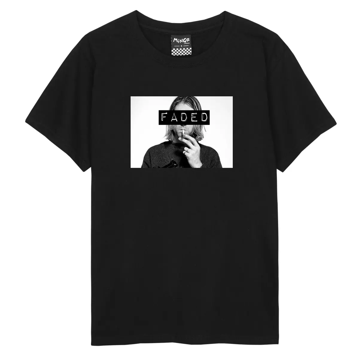Faded T Shirt Tee Kurt Cobain Grunge Rock Band Hipster Tumblr Swag Nirvan Wholesale Girl T-Shirt Exercise Organic Cotton 1