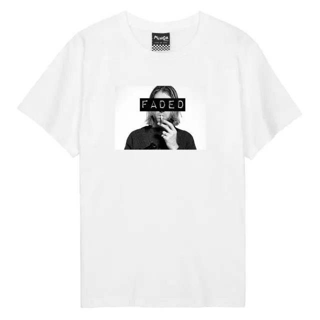 Soft organic cotton vintage-style Kurt Cobain t-shirt featuring authentic grunge rock aesthetics—ideal for fans of Nirvana, indie fashion, and sustainable casual wear. - Image 3