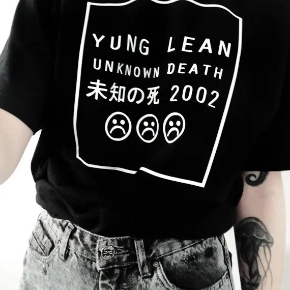 Yung Lean Unknown Death Graphic T-Shirt Casual High Quality Crewneck Women Hipster Funny Cotton Grunge Aesthetic T Shirt Tees 1