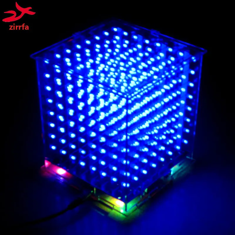 Hot Sale 3D 8S 8X8x8 Mini Led Electronic Light Cubeeds Diy Kit For Christmas Gift/New Year Gift 1