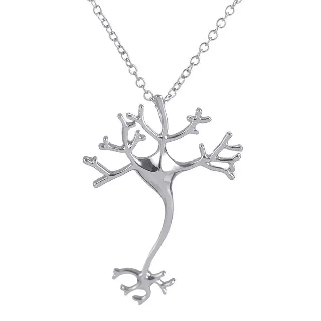 Oly2u 2017 New Fashion Science Jewelry Hippie Chic Neuron Brain Nerve Cell Necklace Colar Boho Neuron Necklaces For Women-N197 2