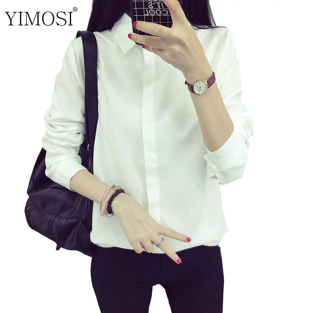 Yimosi Women Autumn Blouses 2017 Korean Style Long Sleeve Shirts Preppy White Lady Tops Female Office Clothing Casual Blusas 1