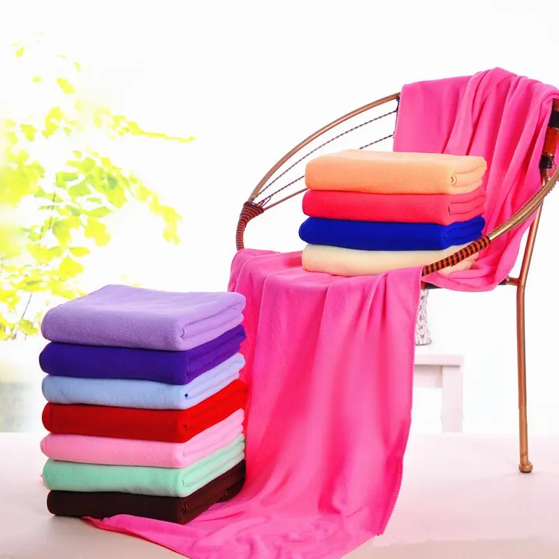Hot Sell Large Size Absorbent Microfiber Fleece Bath Towel Shower Spa Simple 70*140Cm 1