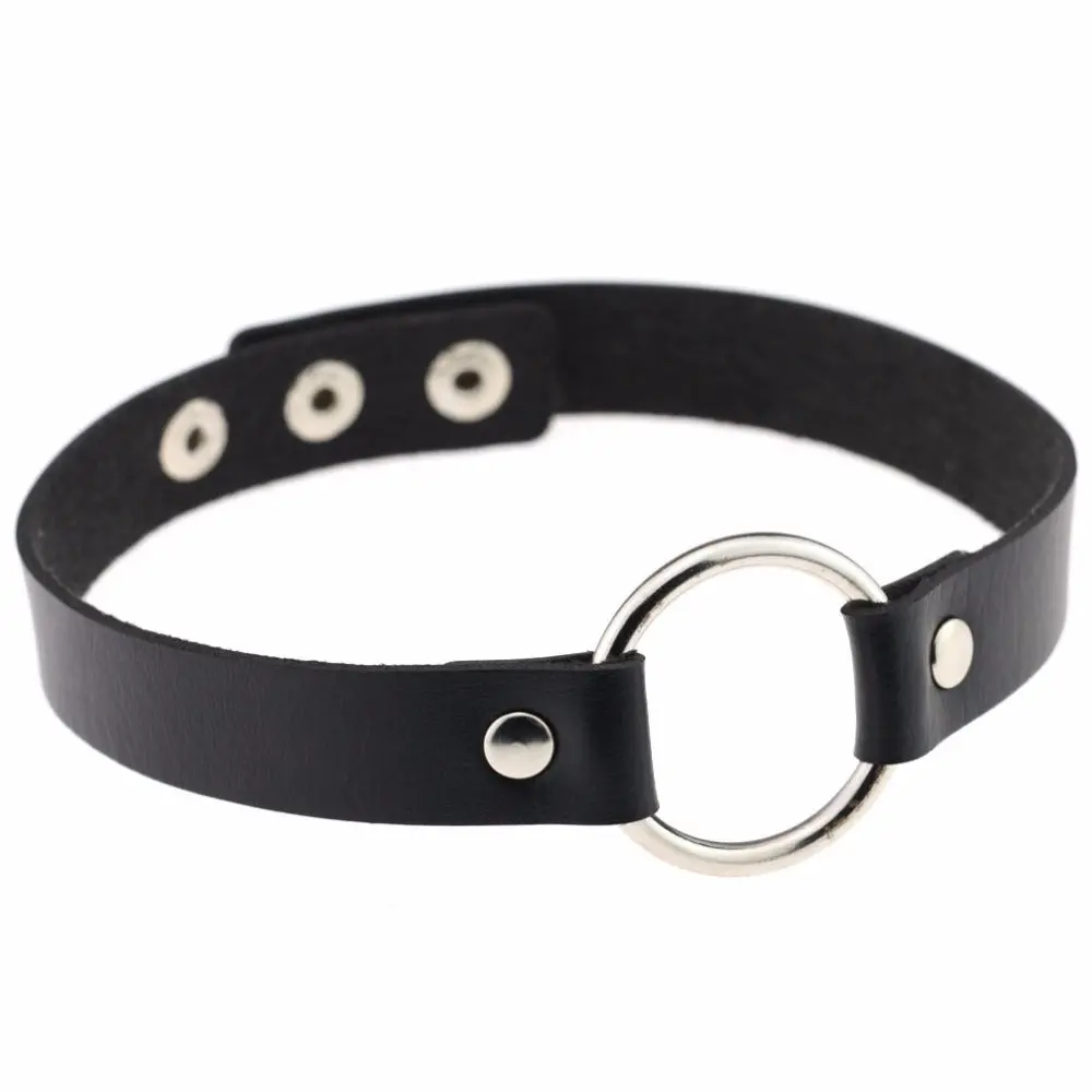 2017 Newest Jewelry Women Punk Rivet Gothic Choker Necklace Diy Handmade Pu Leather Harajuku Grunge Funky Torques Anime Necklace 1