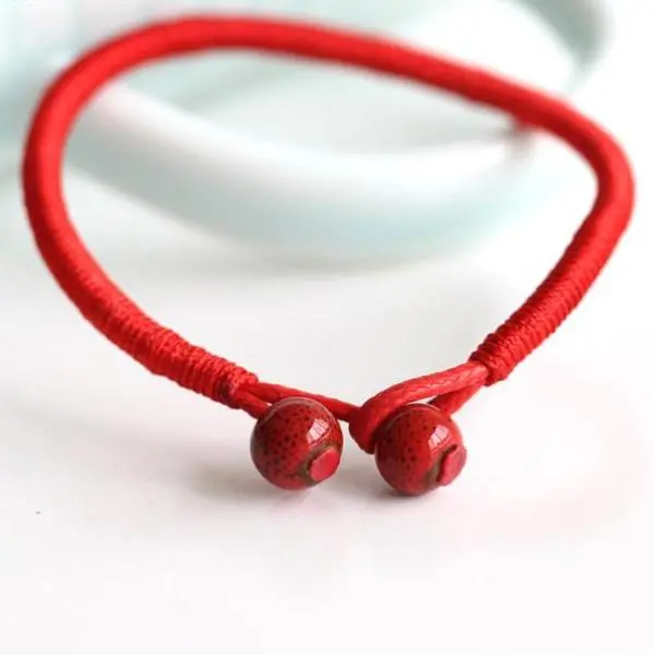 2Pcs/Lot Women Lucky Bracelets Bead Red String Ceramic Bracelets & Bangles Men Handmade Accessories Lovers Lucky Jewelry 1