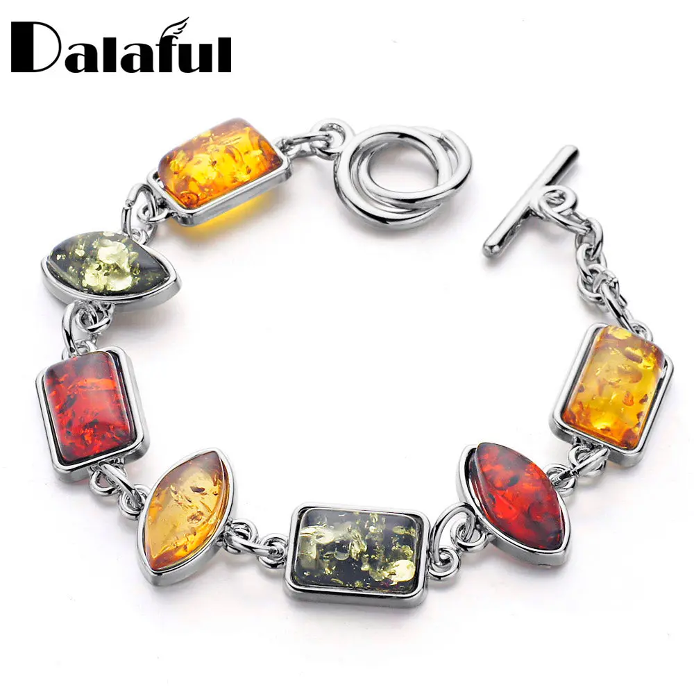 Gracious Baltic Simulated Synthetic Honey Multicolor Chic Link Bracelets & Bangles Bracelets For Women L81301 1