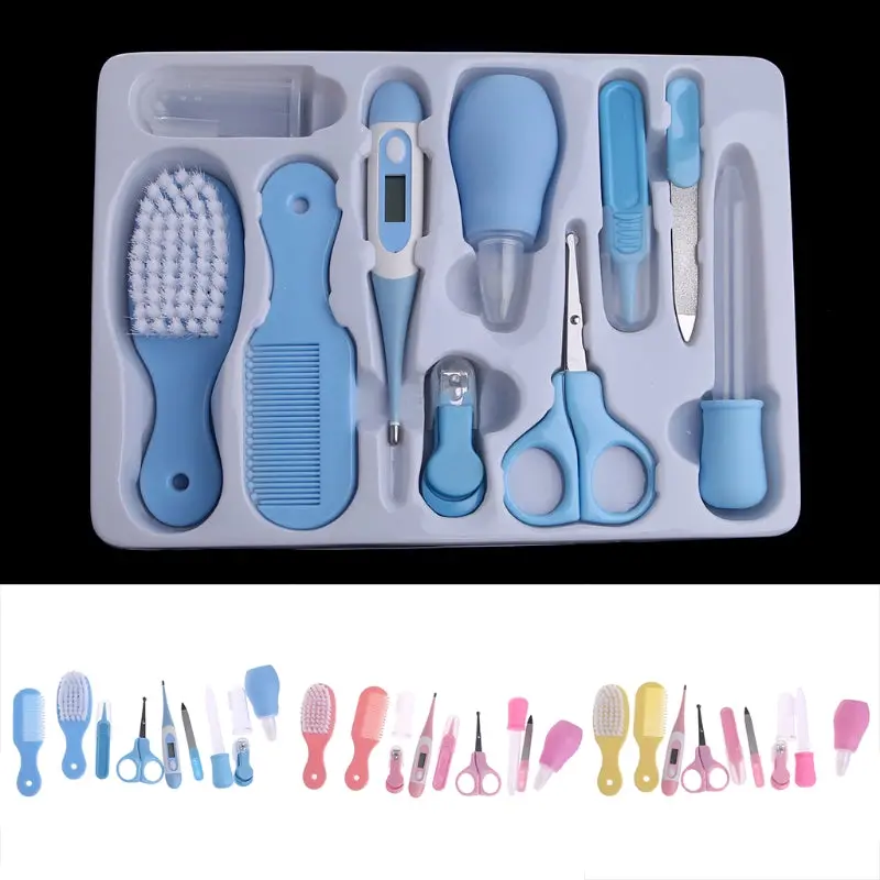 10Pcs Baby Kids Nail Hair Health Care Thermometer Grooming Brush Kit 1