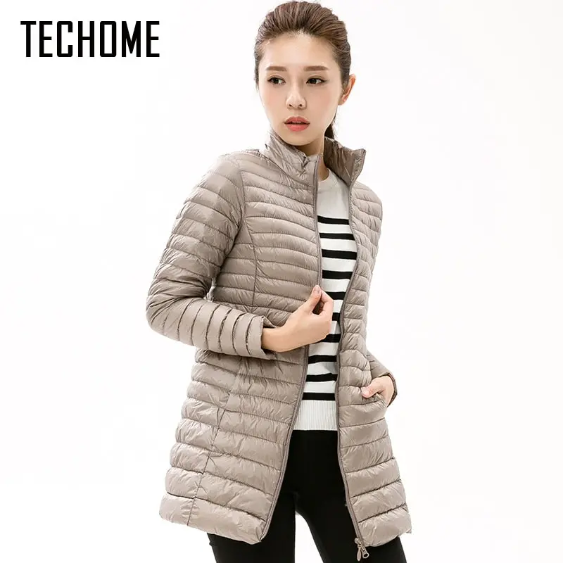 Autumn Winter Casual Coat Parkas For Women Winter Female Snow Warm Jacket Long Thin Duck Down Coat For Laides Long Sleeve Coat 1
