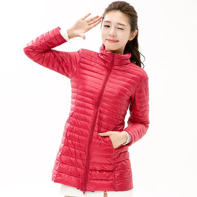 Stay cozy this season with our lightweight yet insulating women's duck down parka—designed for cold weather, snow-ready comfort, and everyday casual style. - Image 8