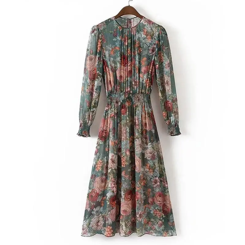Autumn Women Vintage Printed Dress 1