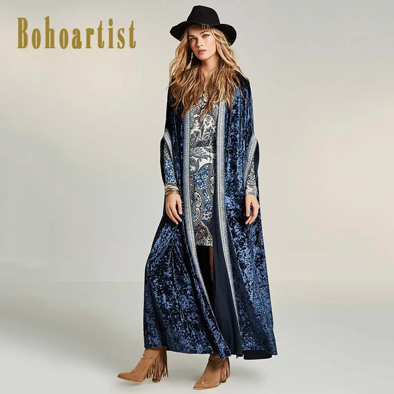 Boho Female Dark Green Fashion Loose Capes 1