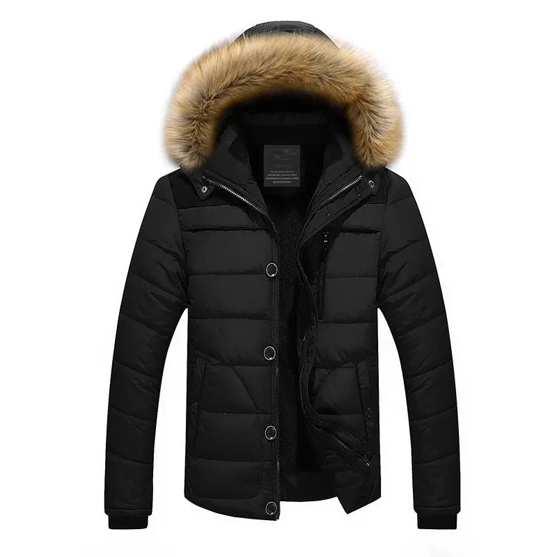 High Quality Men Down Jacket Brand Clothing Casual Warm Hooded Fur Collar Coats Winter Jackets Parkas 1