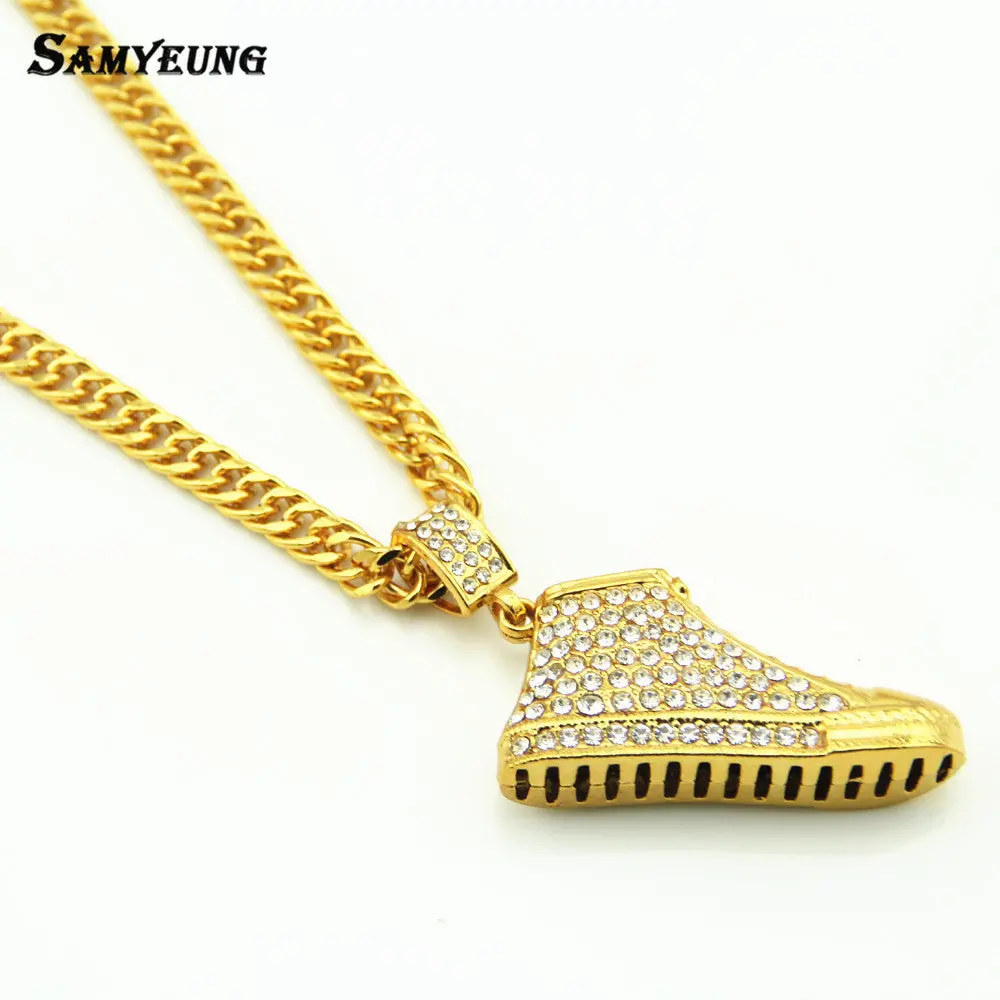 Boho Hiphop Shoe Crystal Necklaces Choker For Best Friend Steampunk Link Chain Love Necklace Man Neckless Woman Gothic Jewelry 1