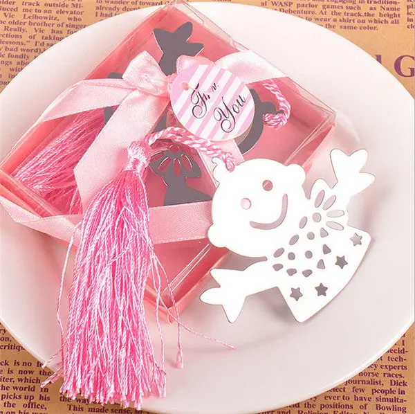 Metal Bookmark With Tassel Book Markers Wedding Souvenirs Baby Shower Party Favors With Gifts Box Packaging 23 Designs 18