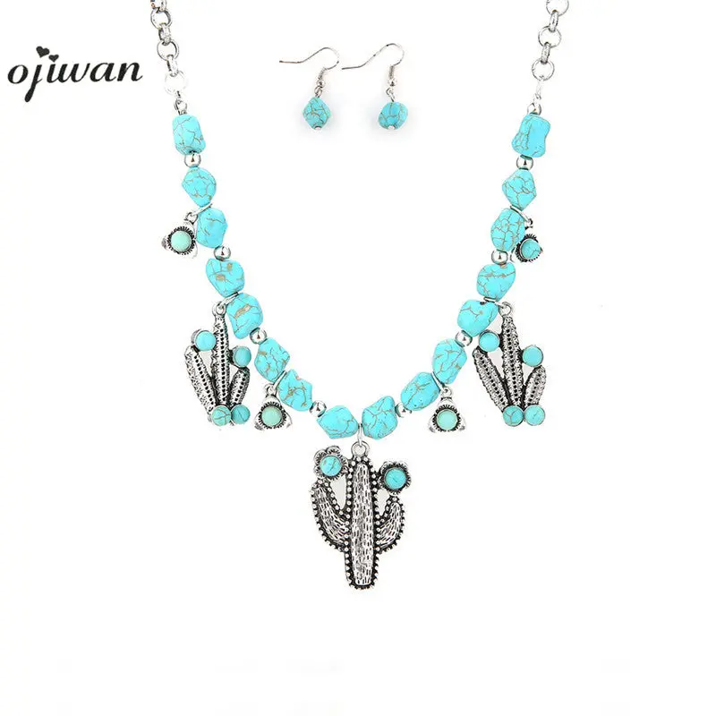 Cactus Necklace Maxi Collier Plastron Boheme Native American Jewelry Navajo Boho Necklace Hippie Cowgirl  Bib Necklace Statement 1