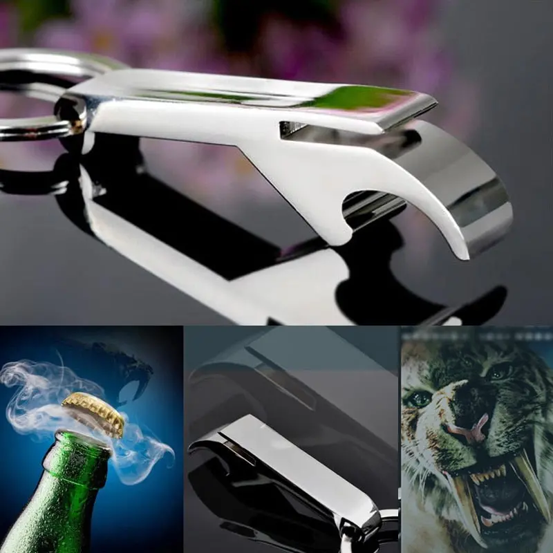 2Pcs Portable Aluminum Alloy Key Ring Keychain Bottle Opener Beer Opener E2s 1