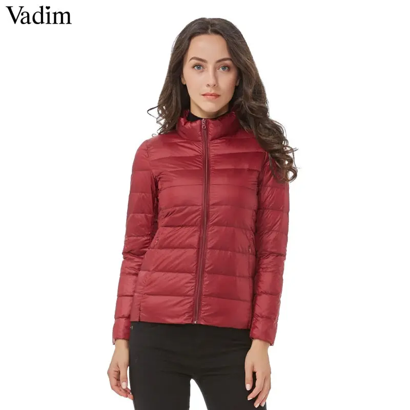 Vadim Candy Colors Ultra Light Duck Down Coats Basic Winter Jacket Women Slim Solid Stand Collar Long Sleeve Outerwear Zc073 1