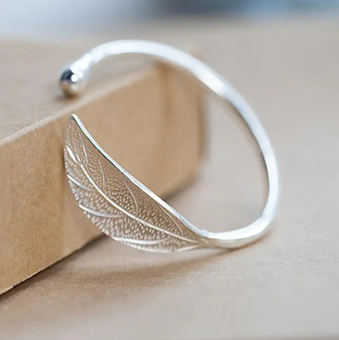 Smjel Fashion Trendy Open Leaf Cuff Bracelet Bangles For Women Simple Plant Bracelet Femme Boho Jewelry Birthday Gift Sysz014 1