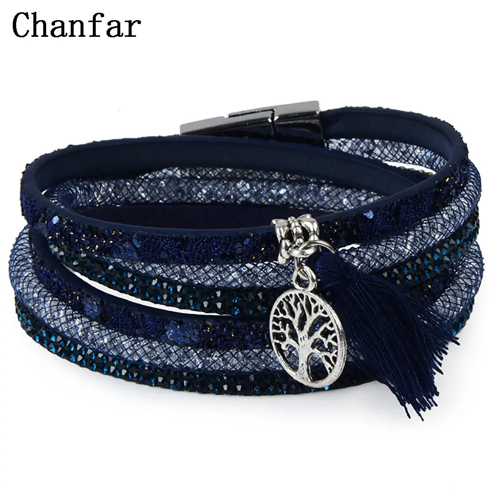 12Styles Multilayer Leather Tassel Bracelet Bohemian Feather Anchor Charms Magnetic Velvet Bracelet Boho Women Men Jewelry 1