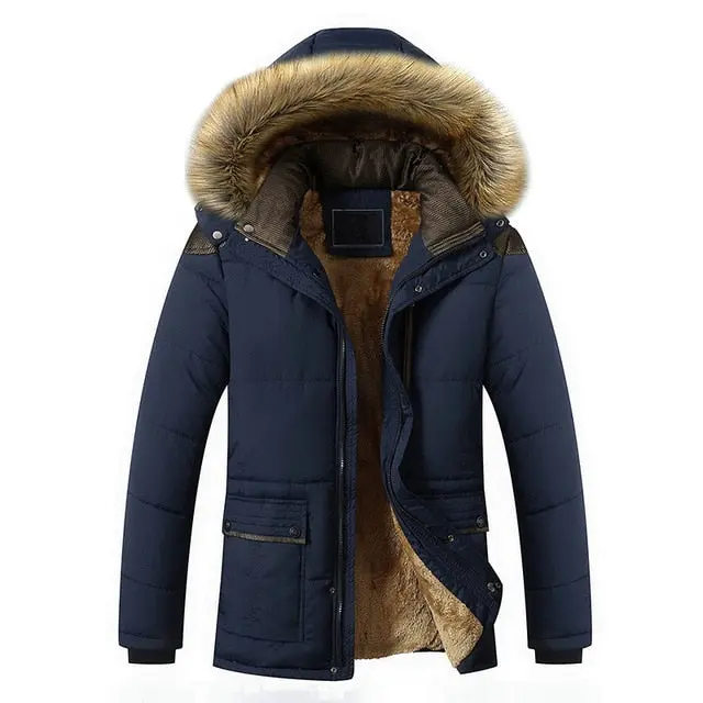 Winter Jacket Men Brand Fashion New Arrival Casual Slim Thick Warm Mens Coats Parkas With Hooded Long Overcoats Clothing Male 3