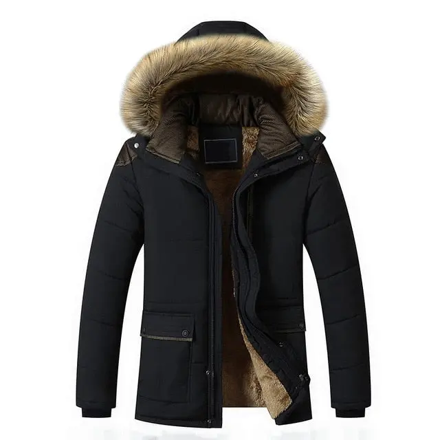 Stylish slim-fit men's winter jacket featuring a detachable hood, insulated thermal lining, and modern parka design—ideal for cold-weather casual wear. - Image 3
