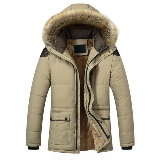Stylish slim-fit men's winter jacket featuring a detachable hood, insulated thermal lining, and modern parka design—ideal for cold-weather casual wear. - Image 4