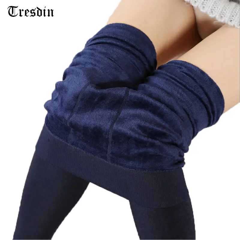Tresdin Women's Clothing Candy Colors Women Pants Plus Velvet Thick Warm Leggings For Winter Ladies Super Elastic Women Leggings 1