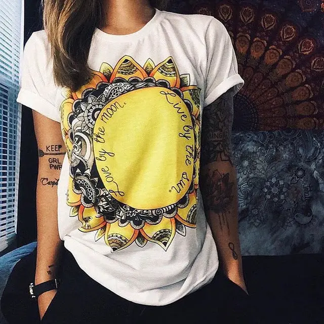 Tshirt 2017 Summer Women Designer Clothing T-Shirt Print Punk Rock Fashion Graphic Tees European T Shirt Fashion White Unicorn 6