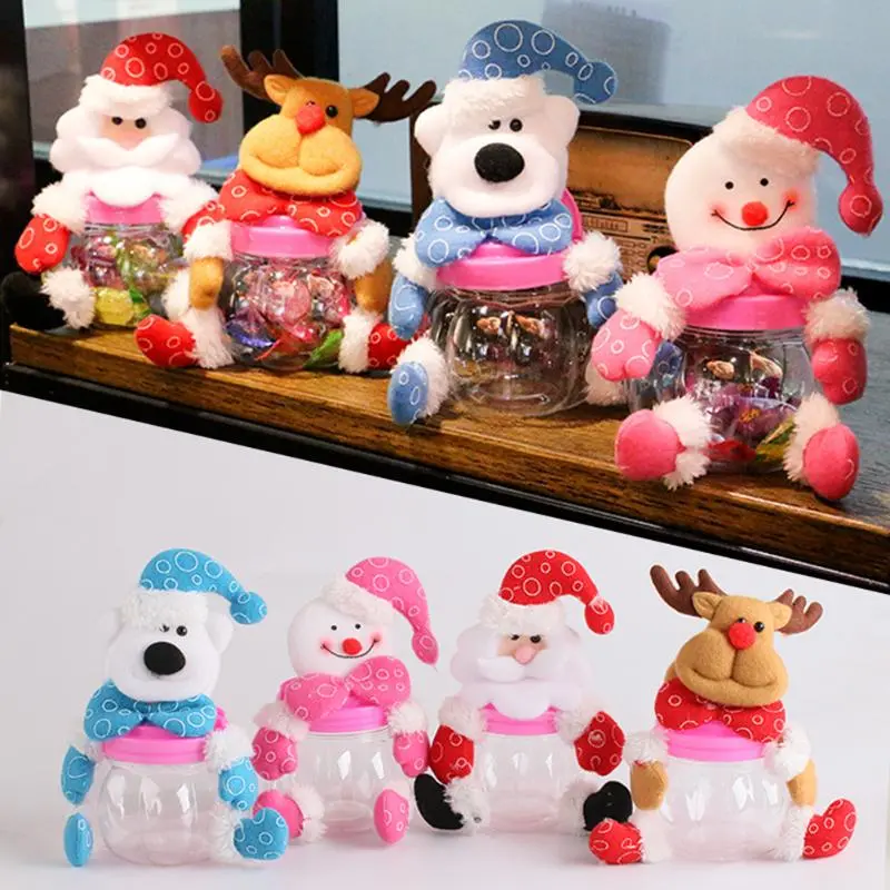 Christmas Candy Storage Can Xmas Decorations For Home Gift Biscuit Casual Food Storage Jar Christmas Window Ornament Acc 1