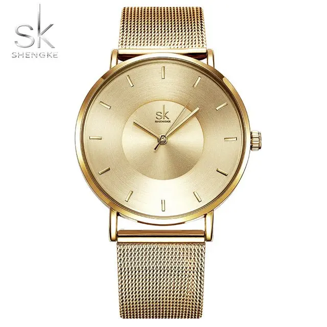 Shengke Fashion Black Women Watches 2017 High Quality Ultra Thin Quartz Watch Woman Elegant Dress Ladies Watch Montre Femme Sk 3