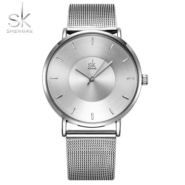 Shengke Fashion Black Women Watches 2017 High Quality Ultra Thin Quartz Watch Woman Elegant Dress Ladies Watch Montre Femme Sk 1