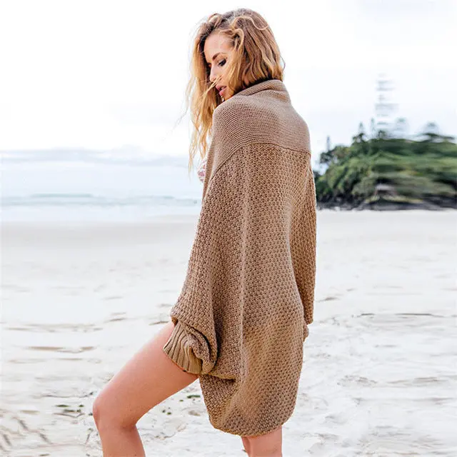 Fitshinling Boho Winter Cardigans For Women Oversize Batwing Sleeve Sweaters Long Cardigan Female Knitted Clothes Khaki Jackets 2